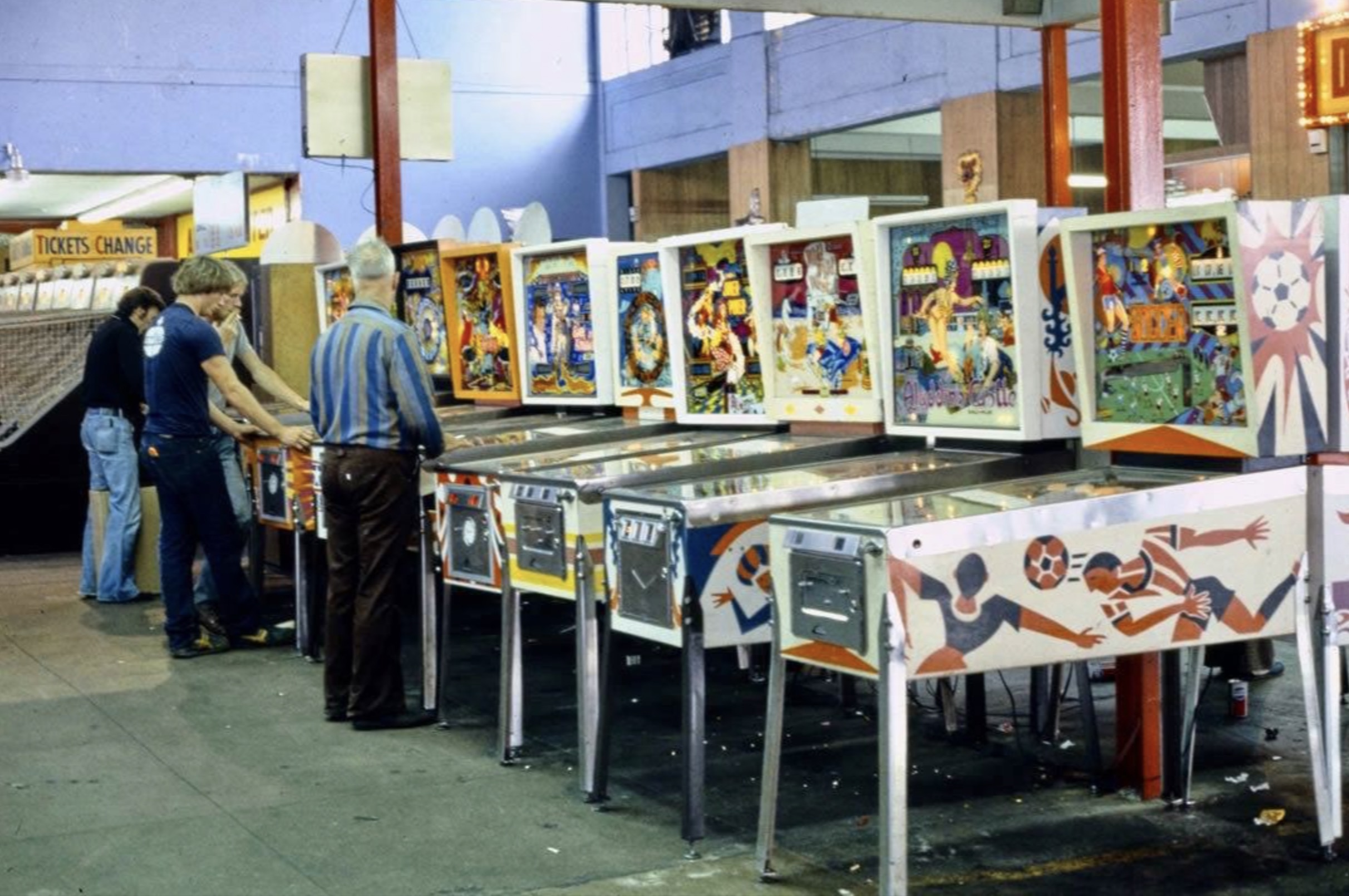 Pinball Machines at Casino Arcade in Asbury Park, New Jersey in 1978 